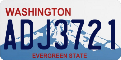 WA license plate ADJ3721