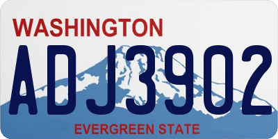 WA license plate ADJ3902