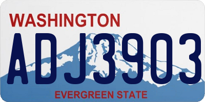WA license plate ADJ3903