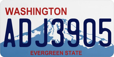 WA license plate ADJ3905