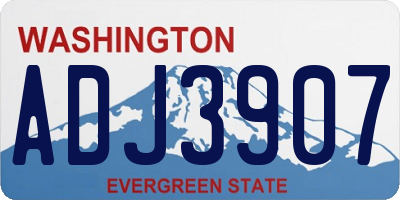 WA license plate ADJ3907