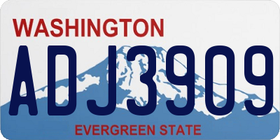 WA license plate ADJ3909