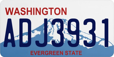 WA license plate ADJ3931