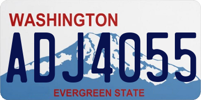 WA license plate ADJ4055