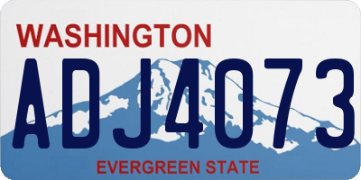 WA license plate ADJ4073