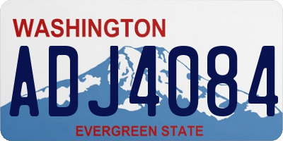 WA license plate ADJ4084