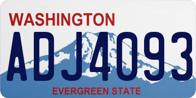 WA license plate ADJ4093