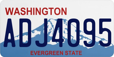 WA license plate ADJ4095