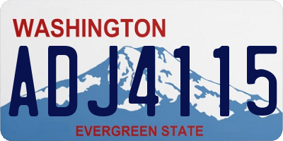 WA license plate ADJ4115
