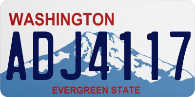 WA license plate ADJ4117
