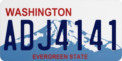 WA license plate ADJ4141