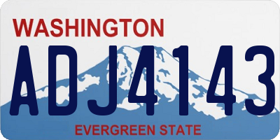 WA license plate ADJ4143
