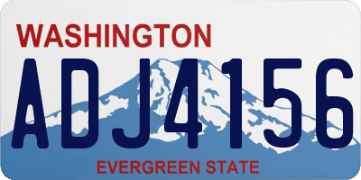 WA license plate ADJ4156