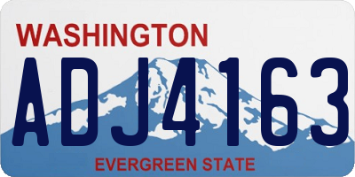 WA license plate ADJ4163