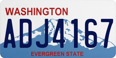 WA license plate ADJ4167