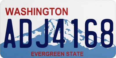 WA license plate ADJ4168