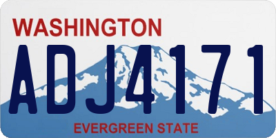 WA license plate ADJ4171