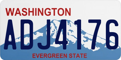 WA license plate ADJ4176