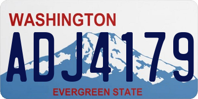 WA license plate ADJ4179