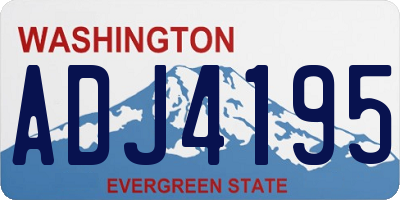 WA license plate ADJ4195