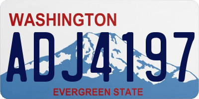 WA license plate ADJ4197