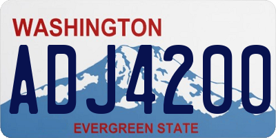 WA license plate ADJ4200