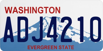WA license plate ADJ4210