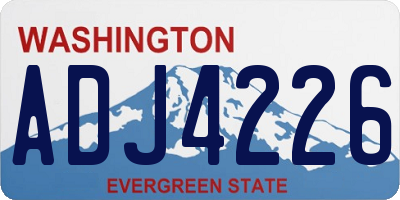 WA license plate ADJ4226