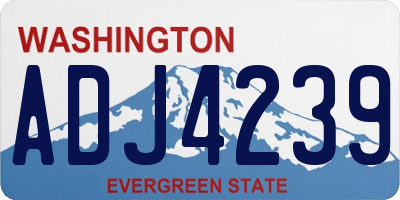 WA license plate ADJ4239