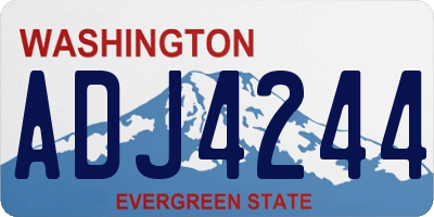 WA license plate ADJ4244