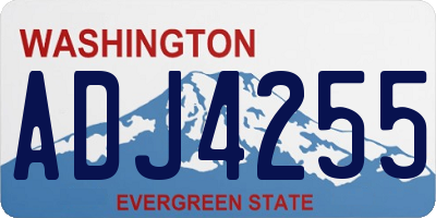 WA license plate ADJ4255