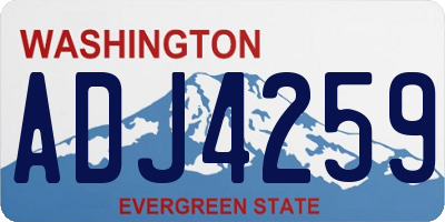 WA license plate ADJ4259