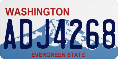 WA license plate ADJ4268