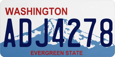 WA license plate ADJ4278