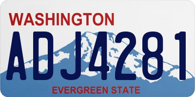 WA license plate ADJ4281