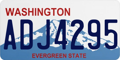 WA license plate ADJ4295