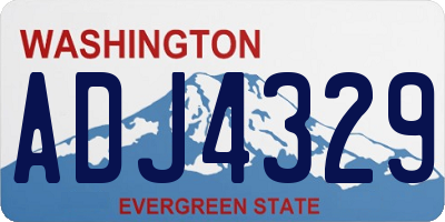 WA license plate ADJ4329
