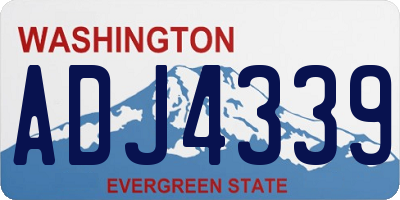 WA license plate ADJ4339