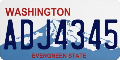 WA license plate ADJ4345