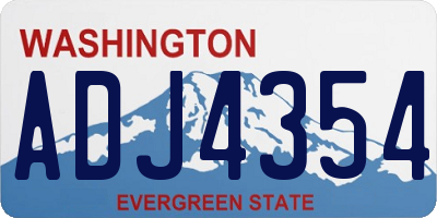 WA license plate ADJ4354