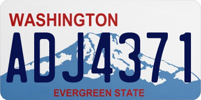 WA license plate ADJ4371