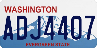 WA license plate ADJ4407