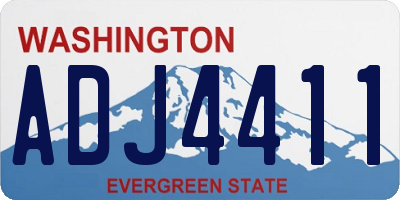WA license plate ADJ4411