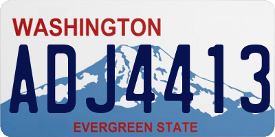 WA license plate ADJ4413
