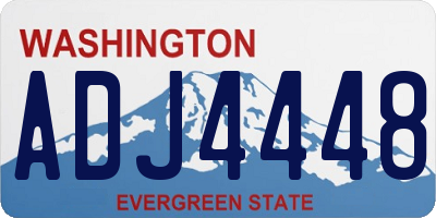 WA license plate ADJ4448