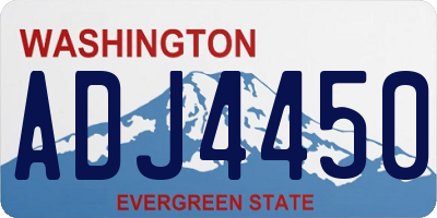 WA license plate ADJ4450