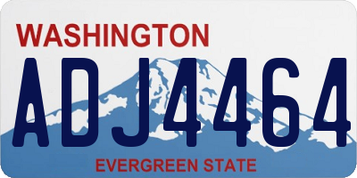 WA license plate ADJ4464