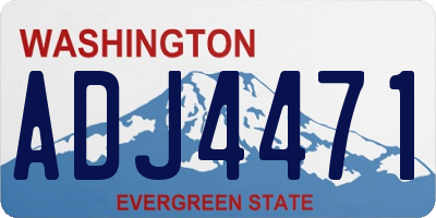 WA license plate ADJ4471