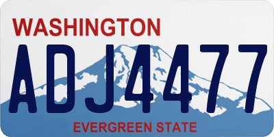 WA license plate ADJ4477