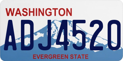 WA license plate ADJ4520